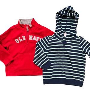 OLD NAVY Quarter Zip Pullover Fleece and CARTER'S Pullover Hoodie SZ 3T